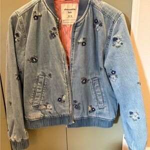 Abercrombie Kids Light Blue Embroidered Jacket
